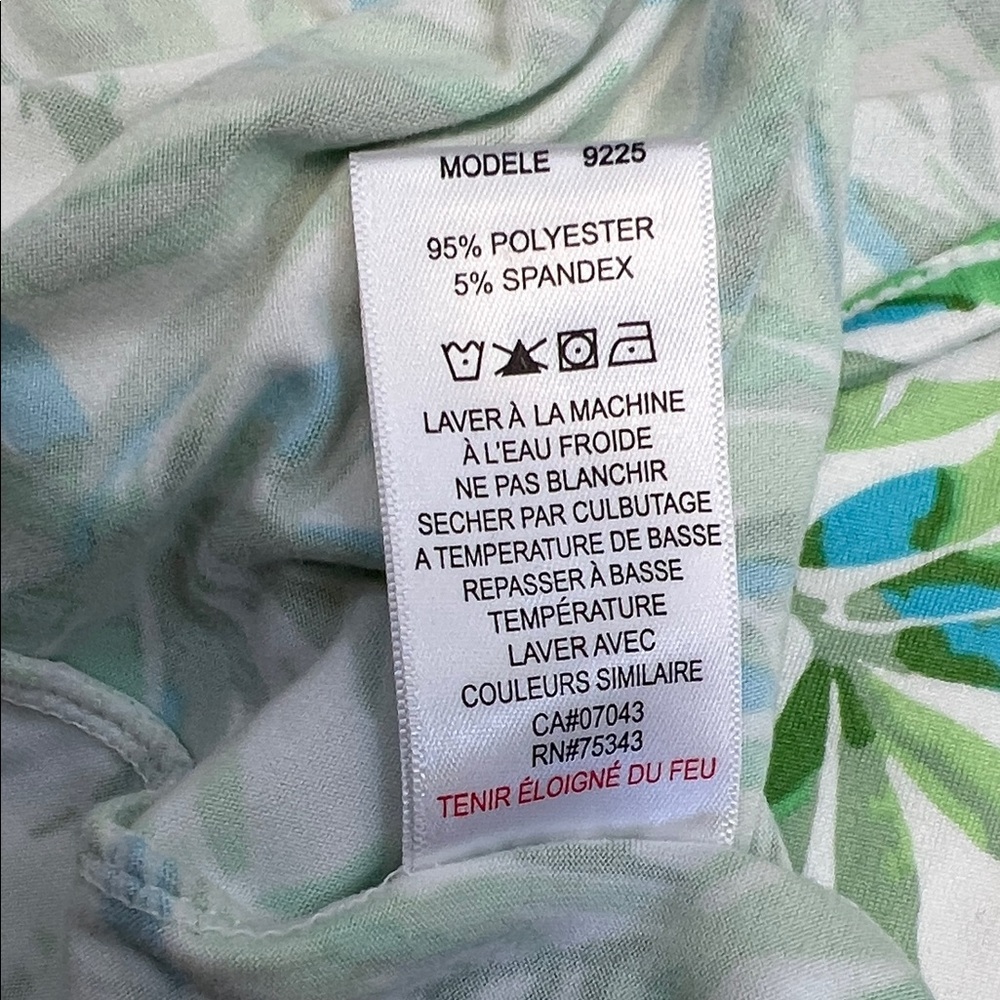 Cynthia Rowley Tropical Palm Leaves Green White and Blue Pajama set Size M - Picture 15 of 16